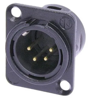 Image de NEUTRIK® XLR, 4 broches , connecteur à souder métallique, contact(s) doré(s), type D, noir chromé