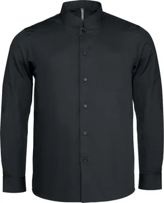 Image de Chemise à col montant pour homme Kariban à manches longues PC2540 (XL) (Noir)