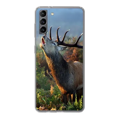 Produktbild von MuchoWow® Handyhülle Schutzhülle Hülle für Samsung Galaxy S21 Plus Hirsche - Wald - Nebel Silikon Softcase Handy Hülle - Handy-Tasche