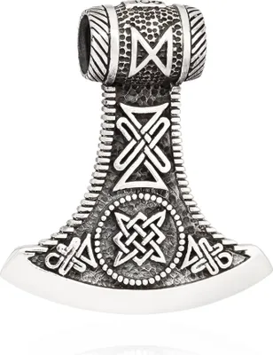 Produktbild von Kettenanhänger Thors Hammer 925 Silber 39x34mm Silberanhänger Wikinger Amulett
