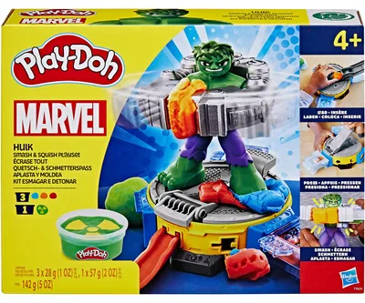 Immagine prodotto di Play-Doh Hulk Smash It. Modeling Clay Set with Hulk Figure. Ages 4+. Marvel