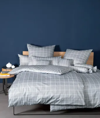 Produktbild von Janine Design Mako-Satin-Bettwäsche-Garnitur 39025 modernclassic Farbe platin Größe 135x200+80x80