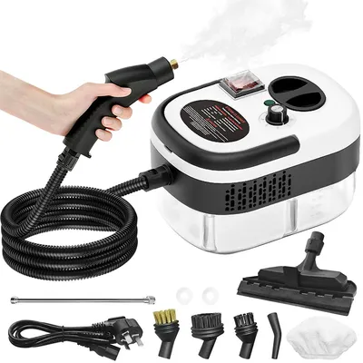 Produktbild von Dampfreiniger, 2500W Hochdruck Dampfreiniger, Dampfreiniger Handgerät mit 1,2L Wassertank, 6 Bürstenköpfen für Zuhause Küchen Auto Badezimmer