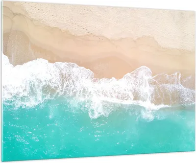 Produktbild von Bilder auf glas - Meer Welle Sand - 100x70cm - Glasbilder - Wandbilder - Kunstdruck - zum Aufhängen bereit - Wanddekoration aus Glas - Glas Bilder - Wandbild auf Glas - Einteilig - GAA100x70-3937