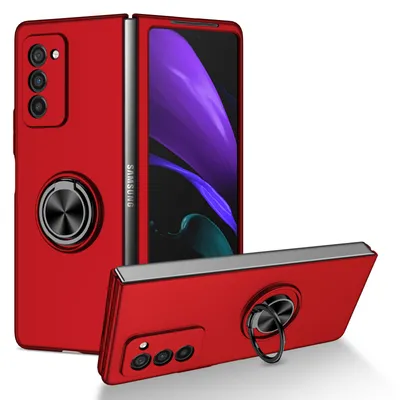 Obrázek produktu pro Tenké tvrdé PC pouzdro pro Samsung Galaxy Z Fold 2 5G, s prstencovým stojánkem červené