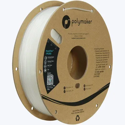 Imagen del producto de Polymaker PD02004, filamento TPU90, TPU flexible, 1.75 mm, 750 g, transparente, PolyFlex, 1 unidad (PD02004)