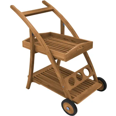 Produktbild von Teako Design Servierwagen Teakholz Teramo 2 Ablagen 60x45x70cm