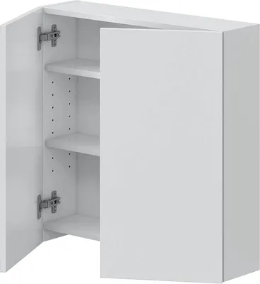 Produktbild von Hängeschrank >DESTAL< 2 Türen, 2 Böden, in Weiß glänzend - 60x60x16 (BxHxT)