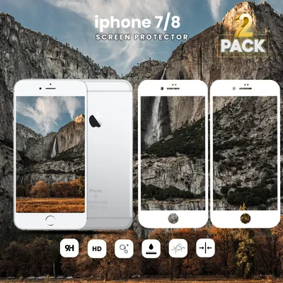 Obrázek produktu pro 2-balení iPhone 7/8 Weiß Ochranné sklo na displej - Tvrzené sklo 9H - Super kvalita 3D