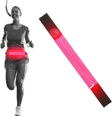 Productafbeelding van Oplaadbare LED Loopgordel met Veiligheidslicht en Tas - Ideaal voor Joggen en Wandelen
