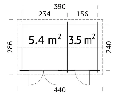 Produktbild von Palmako Gerätehaus Jari 8,9 m² aus Holz Gerätehaus mit 28 mm Wandstärke Geräteschrank Fußboden inklusive Gartenhaus 9.36 m² Satteldach