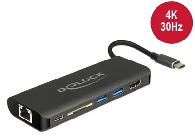 Image de DELOCK Dockingstation USB-C HDMI 4K 30Hz/Gigabit LAN/USB PD