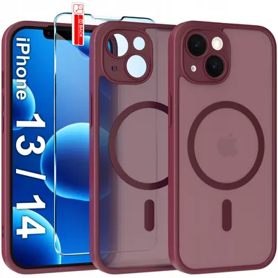 Zdjęcie produktu dla Etui Magnetyczne Matowe Do Iphone 13 | 14 |Do Magsafe Trwałe + Szkło