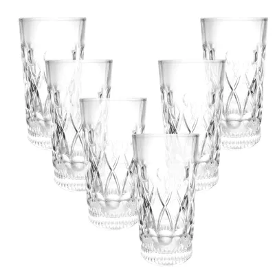 Produktbild von 6x Longdrinkgläser 360ml – Dickes Glas für Cocktails, Säfte & Wasser – Spülmaschinenfest SAVERIA