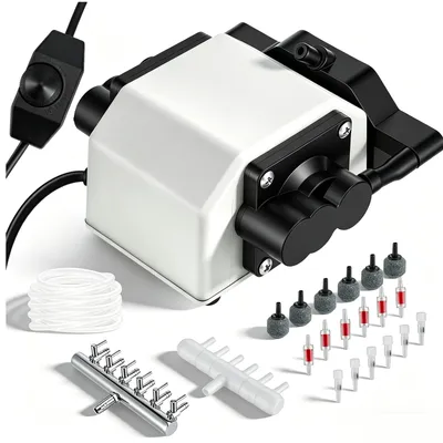Aquarium-Luftpumpe 25 W, 6 Ausgänge, 3300 l/h, leise