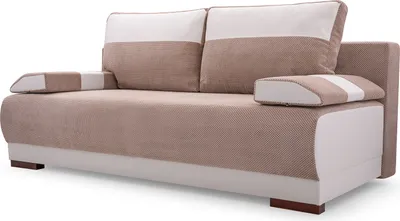 Produktbild von Sofa mit Schlaffunktion und Bettkasten, Couch für Wohnzimmer, Schlafsofa Federkern Sofagarnitur Polstersofa Wohnlandschaft mit Bettfunktion - 196 x 92 x 85 - Nisa (Beige + Weiß)