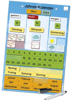 Magnetischer Jahreskalender für Kinder, 28 x 41 cm