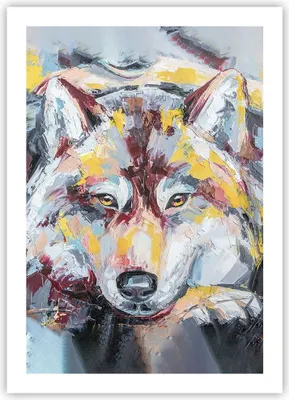 Produktbild von Poster - Poster ohne Rahmen - Öl Wolf Hund - 50x70 cm - Wand Bild - Wanddeko - Wandbilder - Kunstposter - Wandposter - Bilder - Kunstdruck - Wanddekoration - Wandbild - P2XPA50x70-4673