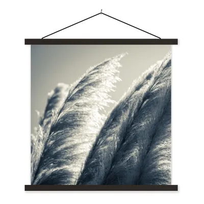 Produktbild von MuchoWow® Textilposter Pampasgras - Schwarz - Weiß - Natur 40x40 cm mit schwarzem Rahmen - Fotos