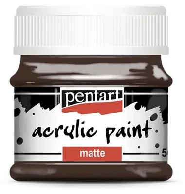 Obrázek produktu pro Akrylová barva matná PENTART 50 ml TMAVÁ HNĚDÁ
