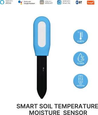 Produktbild von Bodentemperatur-Feuchtigkeitsmessgeraet Tuya APP BT-Protokoll Smart Home Bodentemperatur- und Feuchtigkeitsueberwachungsdetektormessgeraet APP-Fernbedienung Zeitgesteuerter Hygrometersensor fuer Zimmerpflanzen