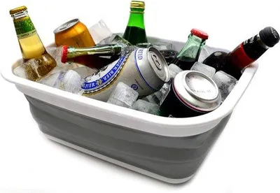 Produktbild von Famanu Faltbare Spülschüssel 9,2 l - Platzsparende Aufbewahrungsbox grau