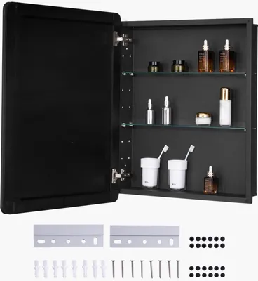 Obrázek produktu pro Optimální skříňka na léky Skříňka na léky se zrcadlem, nastavitelná 610x126x762mm - úložné řešení do koupelny