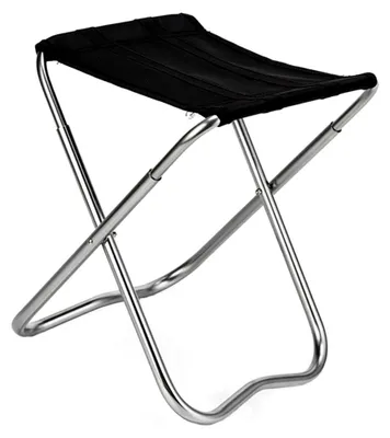 Produktbild von Klappstuhl Aluminium Campingstuhl Tragbar für Outdoor-Angeln, Picknicks, Wandern, Garten, Terrasse, Reisen, Fußstütze Schwarz