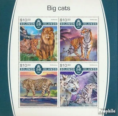 Produktbild von Briefmarken Salomoninseln 2017 Mi 4787-4790 Kleinbogen (kompl. Ausg.) postfrisch Große Katzen