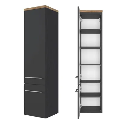 Produktbild von Badezimmer Midischrank Hochschrank 30 cm TAREE-03 in matt grau