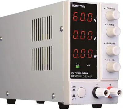 Zdjęcie produktu dla Zasilacz laboratoryjny DC - NPS605W - 0-60 V 0-5 A - Regulowany cyfrowo - 3-cyfrowy wyświetlacz LED - Jednostka biurkowa