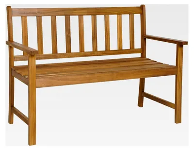 Produktbild von Gartenbank aus Holz, wetterfeste 2-Sitzer-Bank aus Akazienholz, belastbar bis 360 kg, für Terrasse, Balkon und Garten