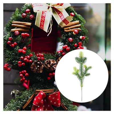 Produktbild von 20 Stück Künstliche Kiefernnadeln zur Dekoration für Weihnachtskränze und Heimdekoration