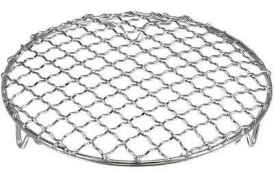 Produktbild von Rundes Grillnet 16,5 cm aus Edelstahl mit 20 mm Beinen für Kochen, Braten, Dampfgaren, Grillen