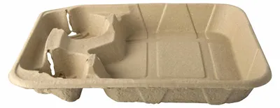 Produktbild von 100x Tragetabletts Pappe "To Go" 4,7 x 26,6 x 33 cm für 2 Becher + Mahlzeit