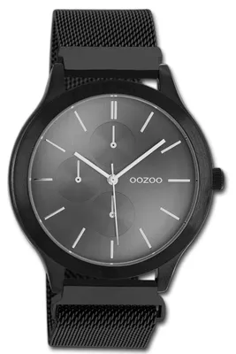 Zdjęcie produktu dla Zegarek damski/męski Oozoo, czarny, metalowy pasek, mechanizm kwarcowy, wskazówki analogowe, model D3UOC10690