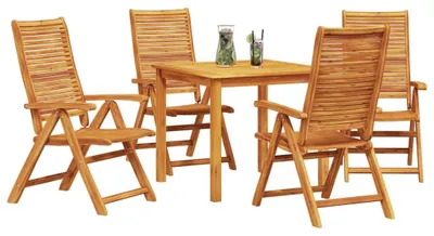 Image de vidaXL Ensemble de jardin pour 5 personnes, en bois d'acacia massif, couleur marron
