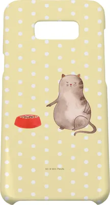 Produktbild von Mr. & Mrs. Panda Samsung Galaxy S8 plus Handyhülle  Katze Fressen - Gelb Pastell - Geschenk, Cover, Handy Case, Hülle