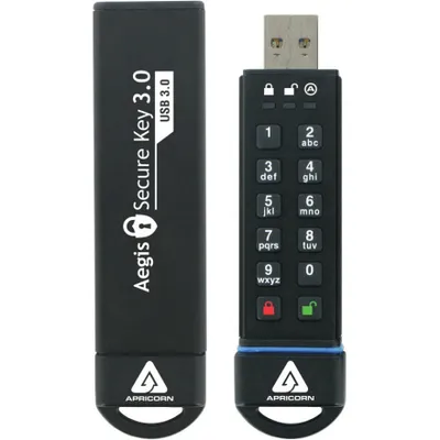 Produktbild von Apricorn ASK3, 16 GB, USB Typ-A, 3.2 Gen 2 (3.1 Gen 2), 195 MB/s, Kappe, Schwarz