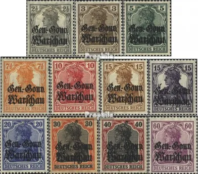 Produktbild von Briefmarken Dt. Besetzung Polen 1. WK 1916 Mi 6-16 (kompl.Ausg.) gestempelt Germania