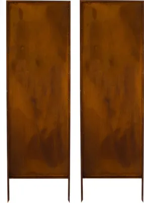 Produktbild von Kapaga - EDELROST SICHTSCHUTZ GARTEN DEKO VOLL 160 x 50 CM ROSTTOR METALL PANEELZAUN - Satz von 2 Stück