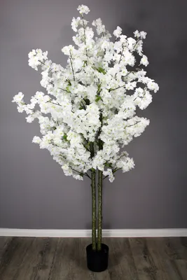 Produktbild von Künstlicher Kirschblütenbaum 160 cm Weiß Kirschbaum Kunstpflanze Kunstbaum
