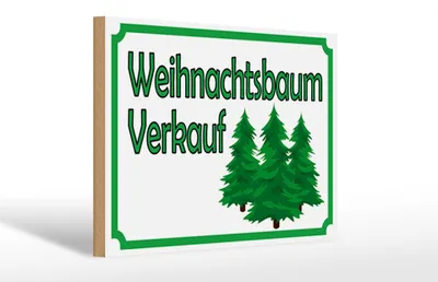 Produktbild von Holzschild Hinweis 30x20cm Weihnachtsbaum Verkauf