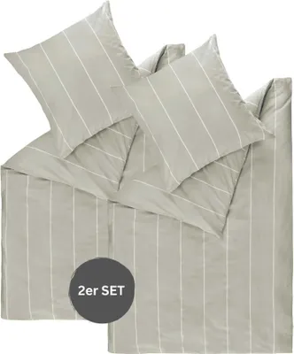 Produktbild von ESPRIT Renforcé Kissenbezüge und Bettwäsche HARPLINES Grau 135 x 200 cm - 2er Set