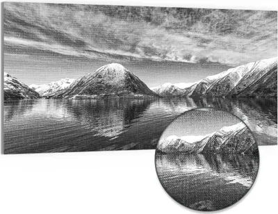 Produktbild von DEQORI Hybrid Leinwand Bild 100x50 cm 'Reflexionsstille' Wandbild Glas flach modern