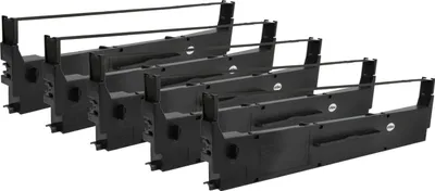 Produktbild von vhbw 5x Farbband Schriftband Ersatz für Epson C13S015637 für Nadeldrucker, Bondrucker - Schwarz