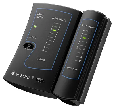Immagine prodotto di Tester per cavi di rete - RJ45 e RJ11 - Tester LAN - Nero