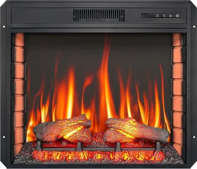 Zdjęcie produktu dla ArtiFlame AF28S kominek elektryczny LED do zabudowy z efektem płomienia 3D 1800W kominek z trzaskającym dźwiękiem z pilotem i termostatem Czarny