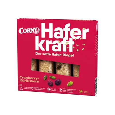 Zdjęcie produktu dla Corny Oat Power Cranberry Pumpkin Seed indywidualnie pakowane batony 140g