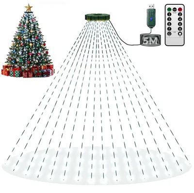LED-Lichterkette 2 m, 400 LEDs, kaltweiß, mit Fernbedienung, Timer, IP65